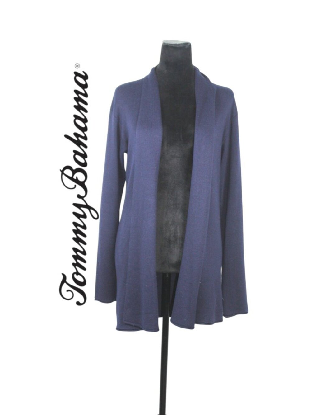 Tommy Bahama Knit Navy Open Cardigan With Shawl Collar Size XS